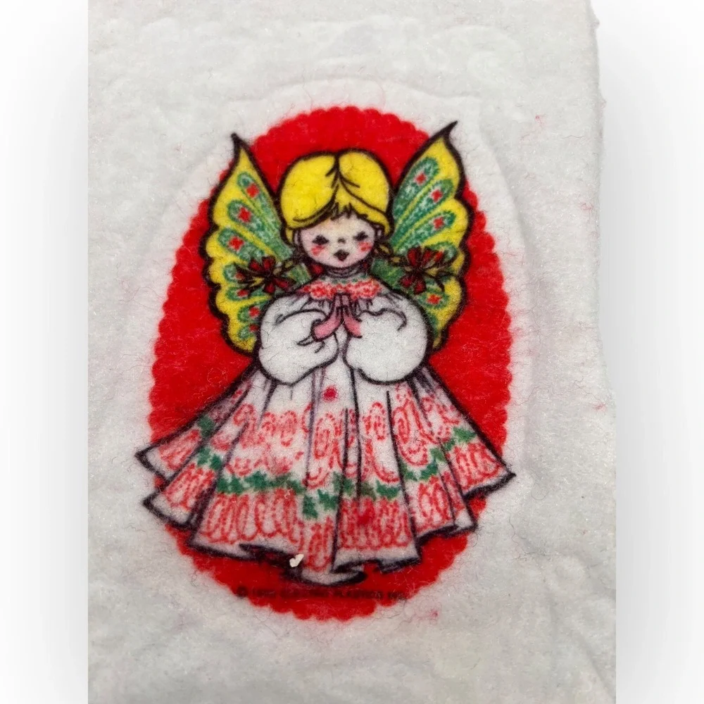 Vintage 1980 Electo Plastics Inc Angel Christmas Stocking 14